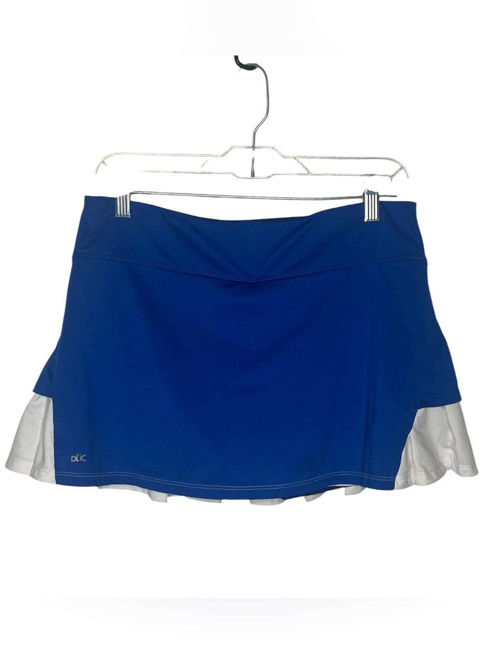 DUC Sz M Blue Athletic Skort Blue And White With Back Ruffle
